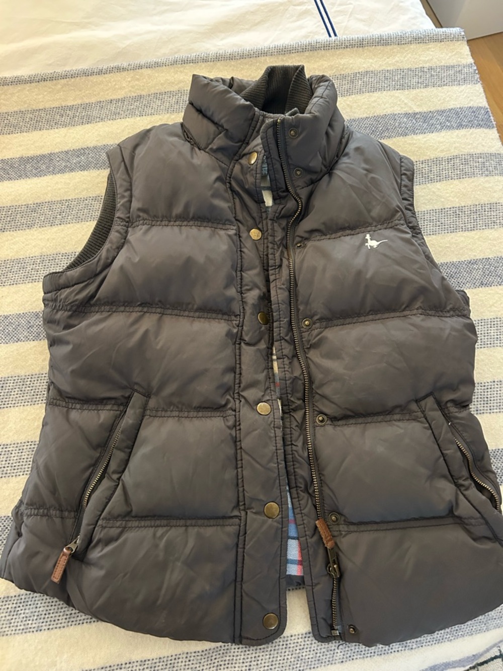 Jack Wills Dark Gray Quilted Puffer Vest
